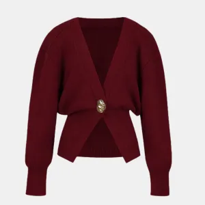 Women’s Slim Fit V-Neck Cardigan – Lightweight, Ribbed & Elegant for Everyday Wear