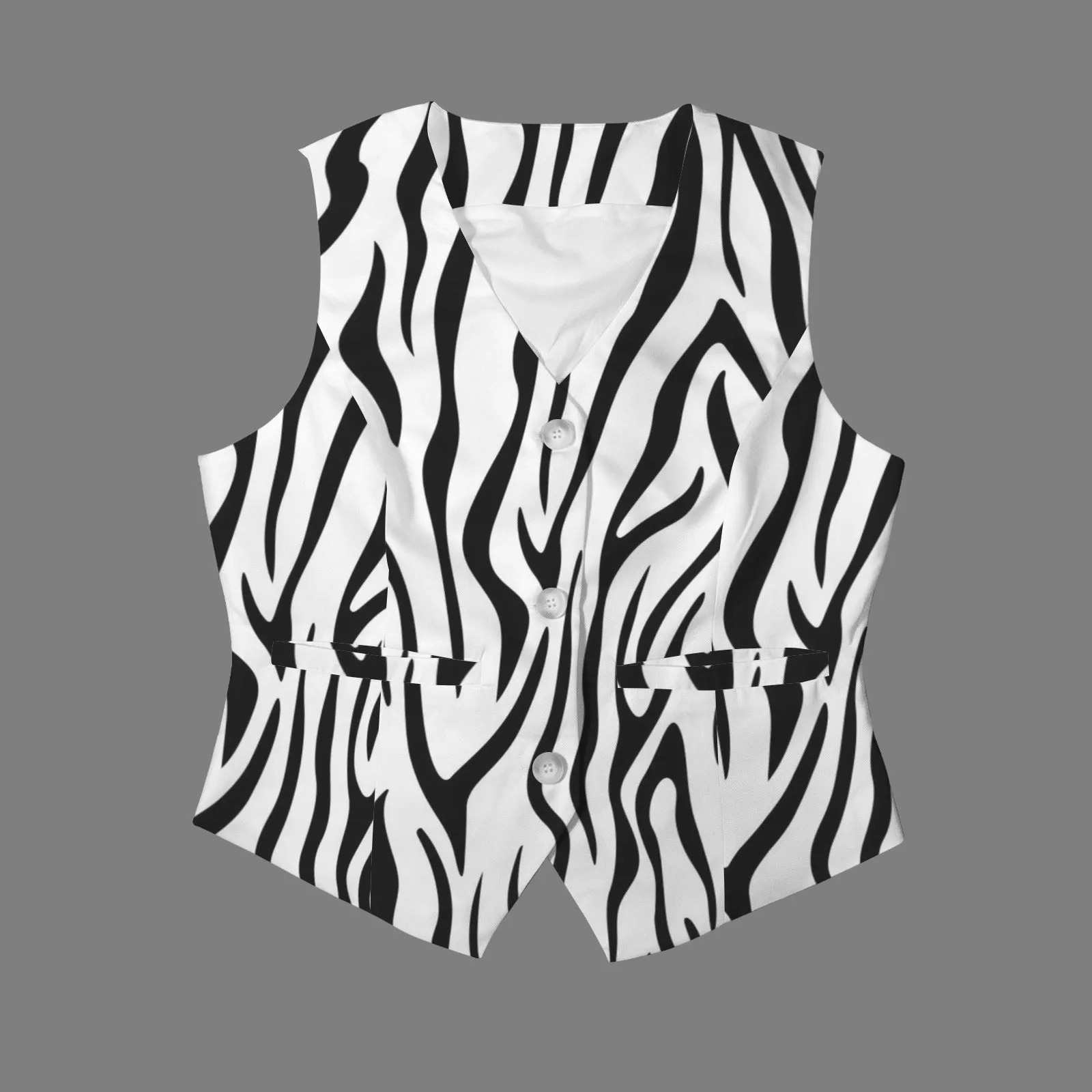 Women's V-Neck Sleeveless Button Pocket Vest