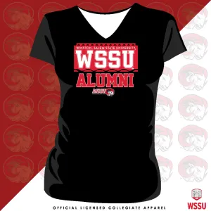 WSSU | 90s ALUMNI Black V-Neck Ladies Tees (**)