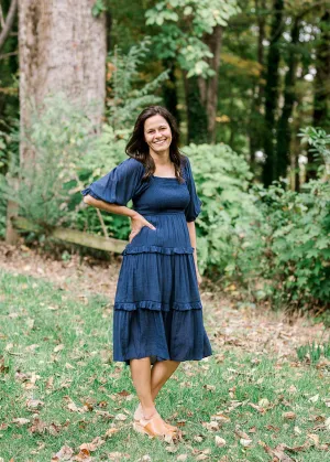 X Deep Blue Romantic Dress