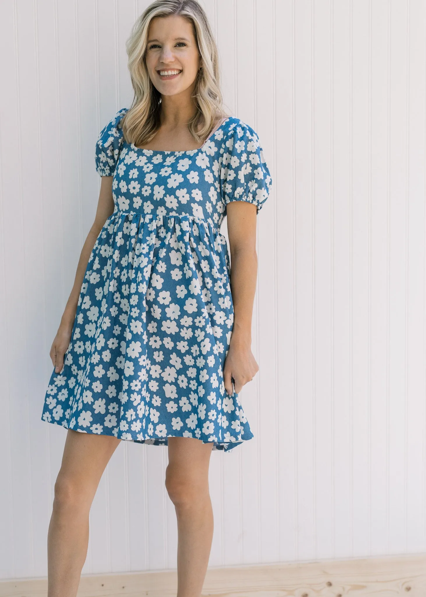 X Nora Blue Daisy Dress
